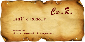 Csák Rudolf névjegykártya
